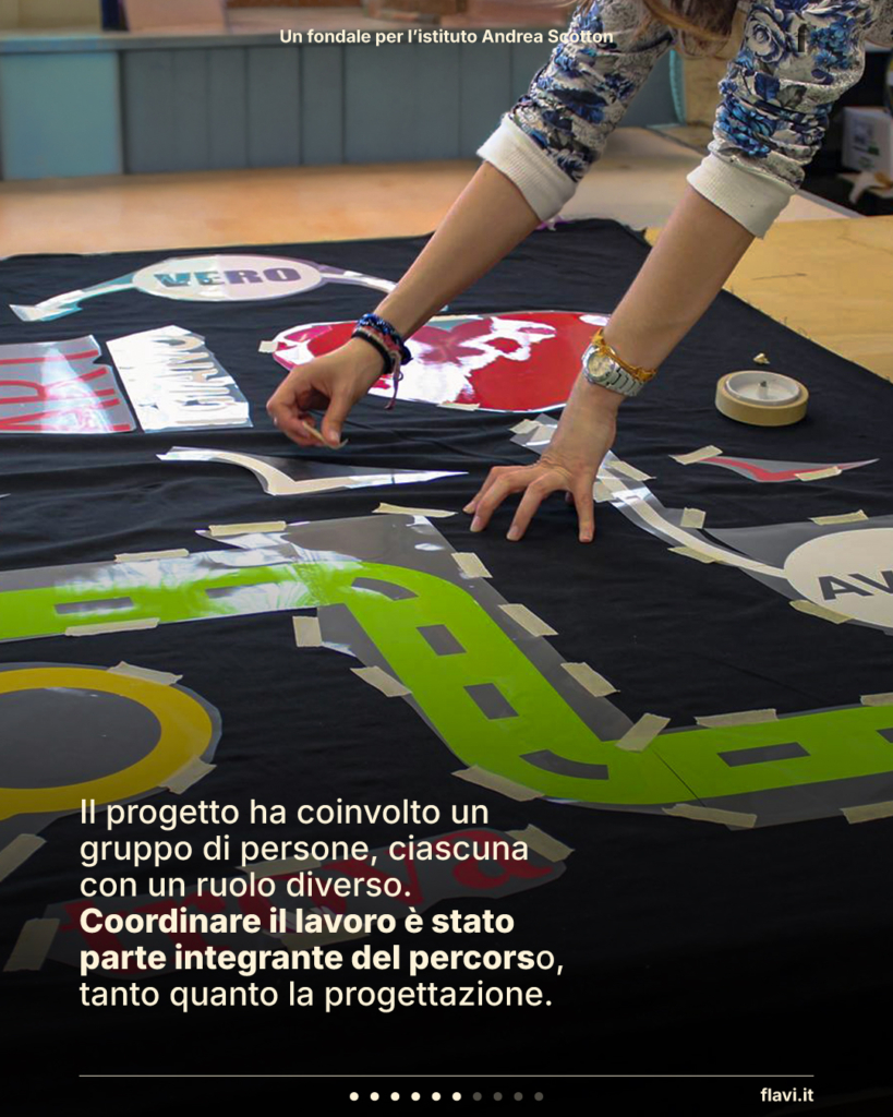 Il progetto ha coinvolto un gruppo di persone, ciascuna con un ruolo diverso. Coordinare il lavoro è stato parte integrante del percorso, tanto quanto la progettazione.