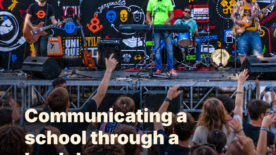 Communicating a school through a backdrop. A project born from workshop practice, graphic design, and teamwork.
