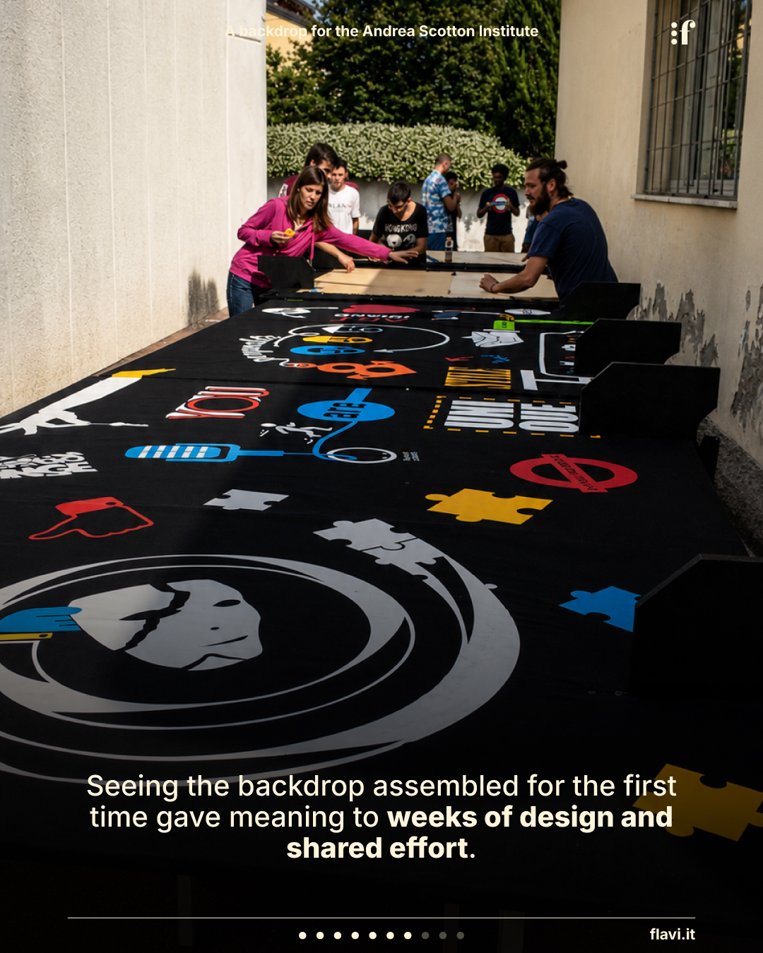 Seeing the backdrop assembled for the first time gave meaning to weeks of design and shared effort.